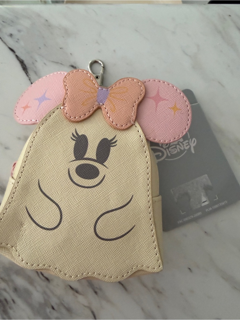 Disney Minnie Mouse Ghost Coin Purse Clip-On Halloween Pouch